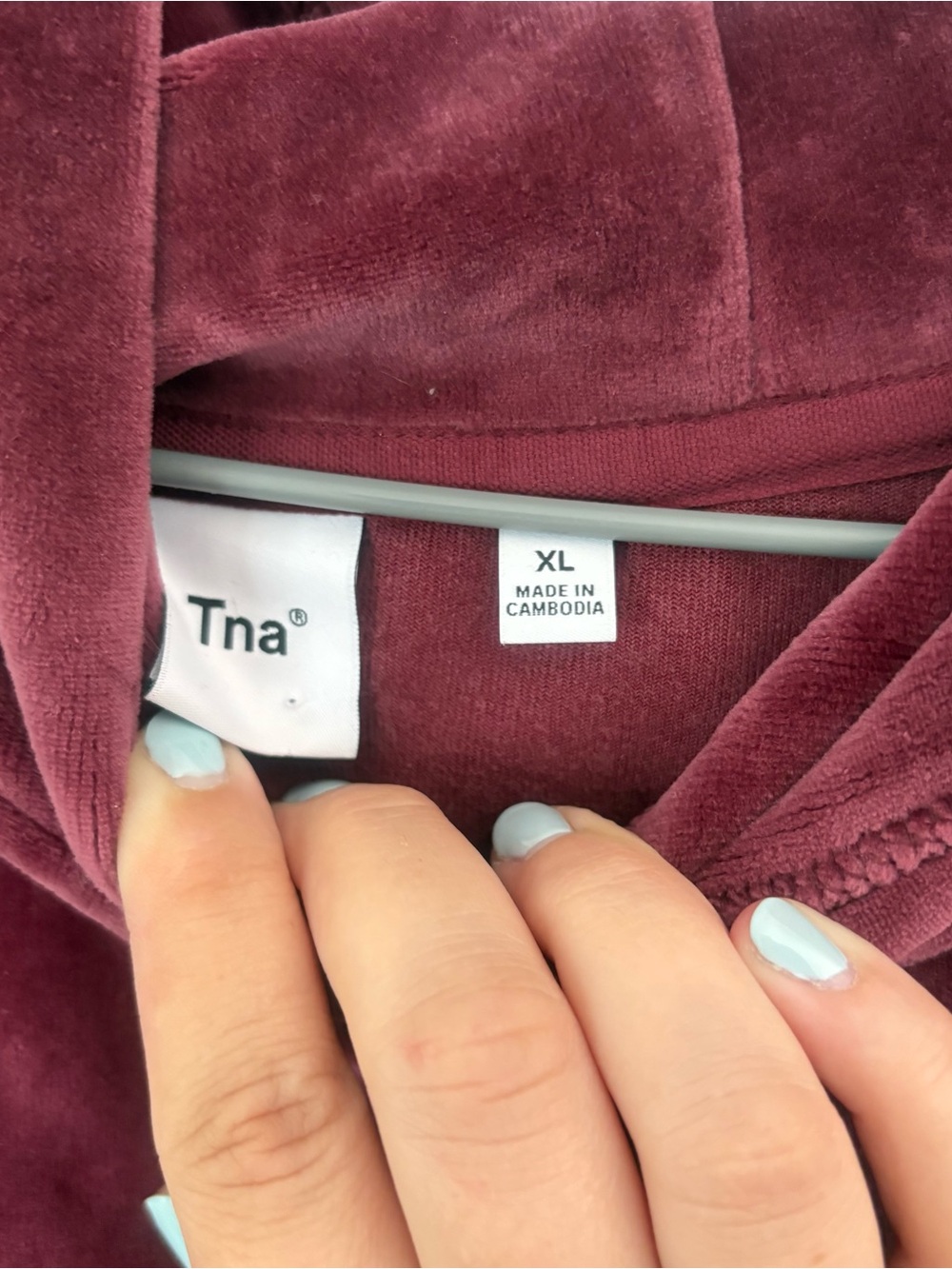 TNA by Aritzia Velour Pullover Hoodie — Size XL - Picture 3 of 6